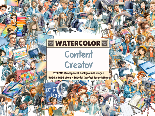 Content Creator Watercolor Clipart
