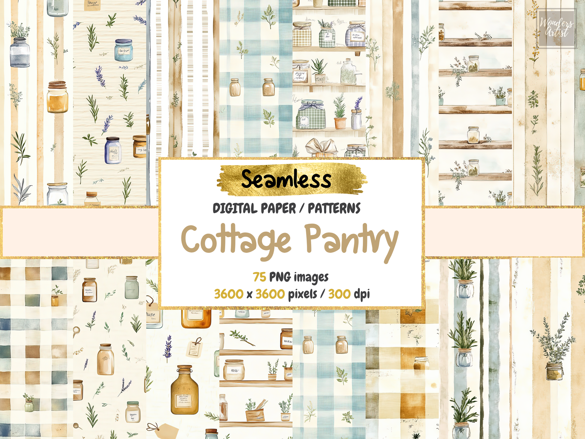 Cottage Pantry Digital Paper