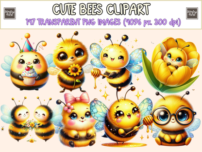 Cute Bees Clipart