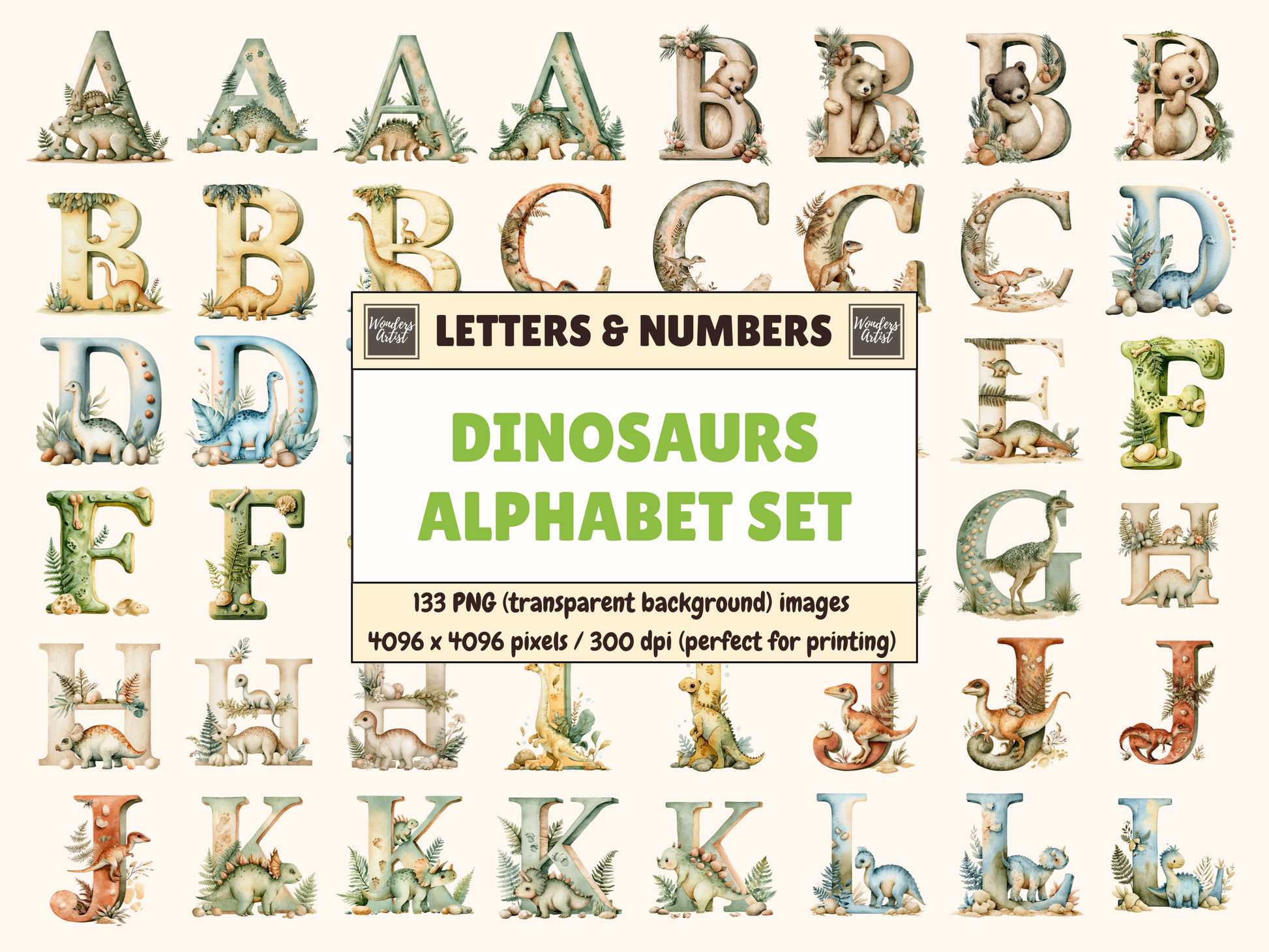 Dinosaurs Alphabet & Numbers