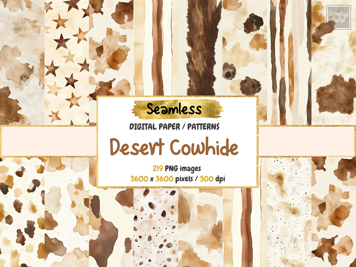 Desert Cowhide Digital Paper