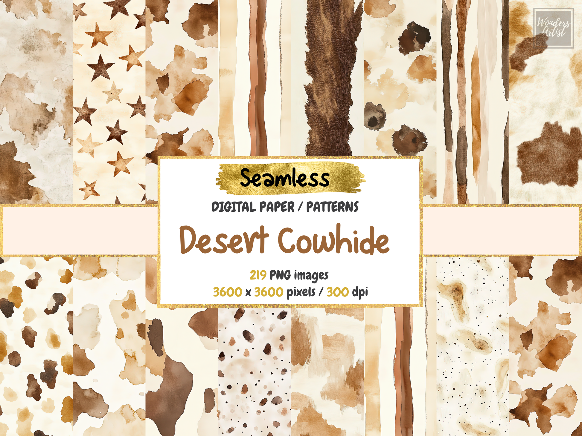 Desert Cowhide Digital Paper