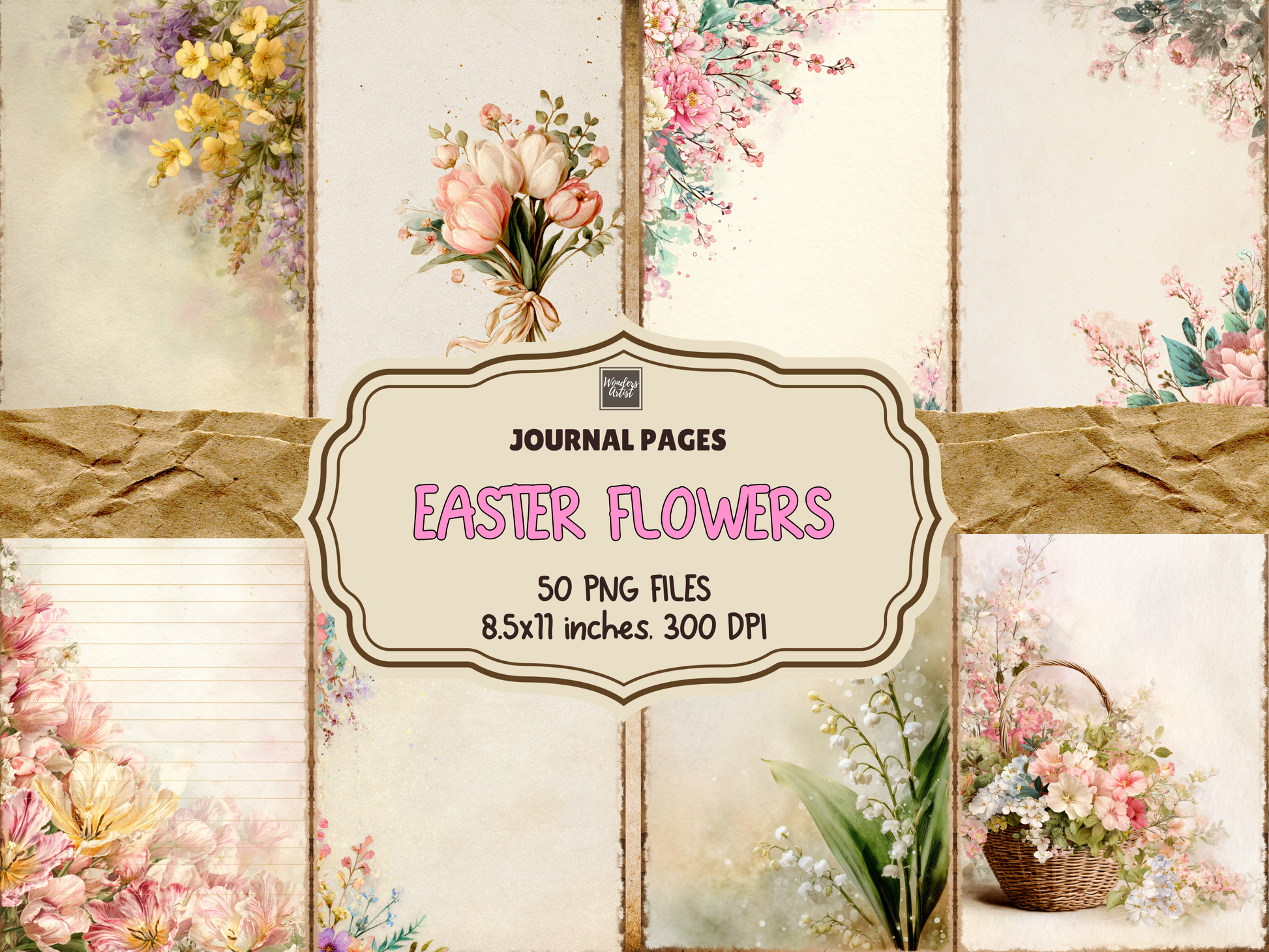 Easter Flowers Journal Pages