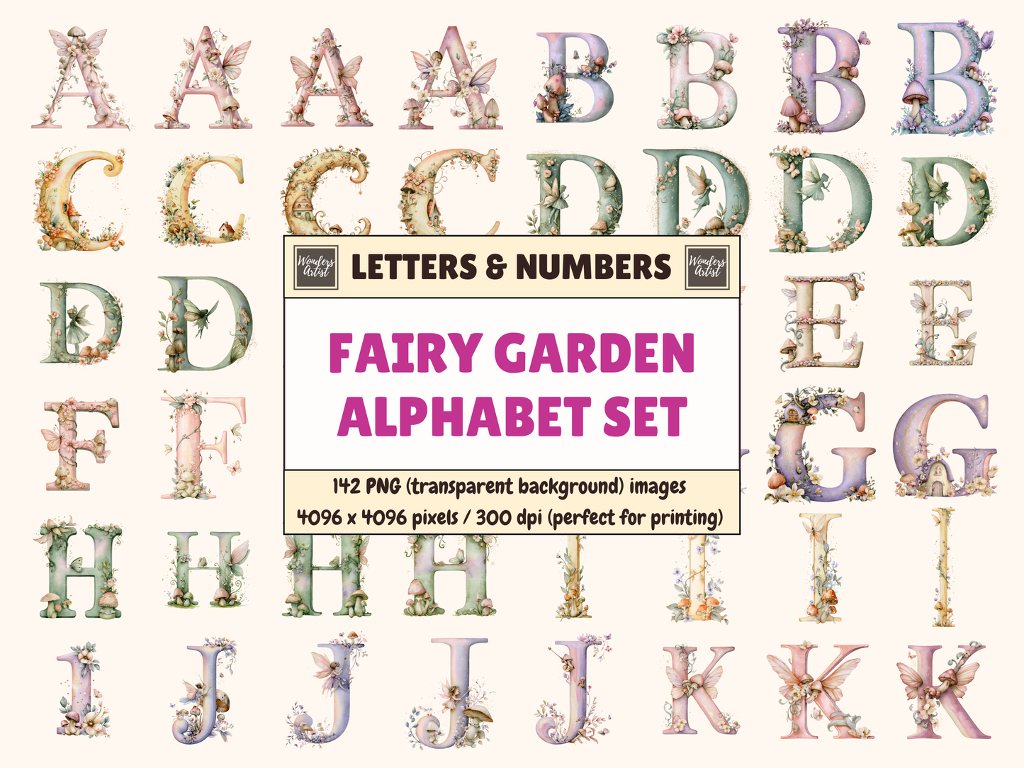 Fairy Garden Alphabet & Numbers