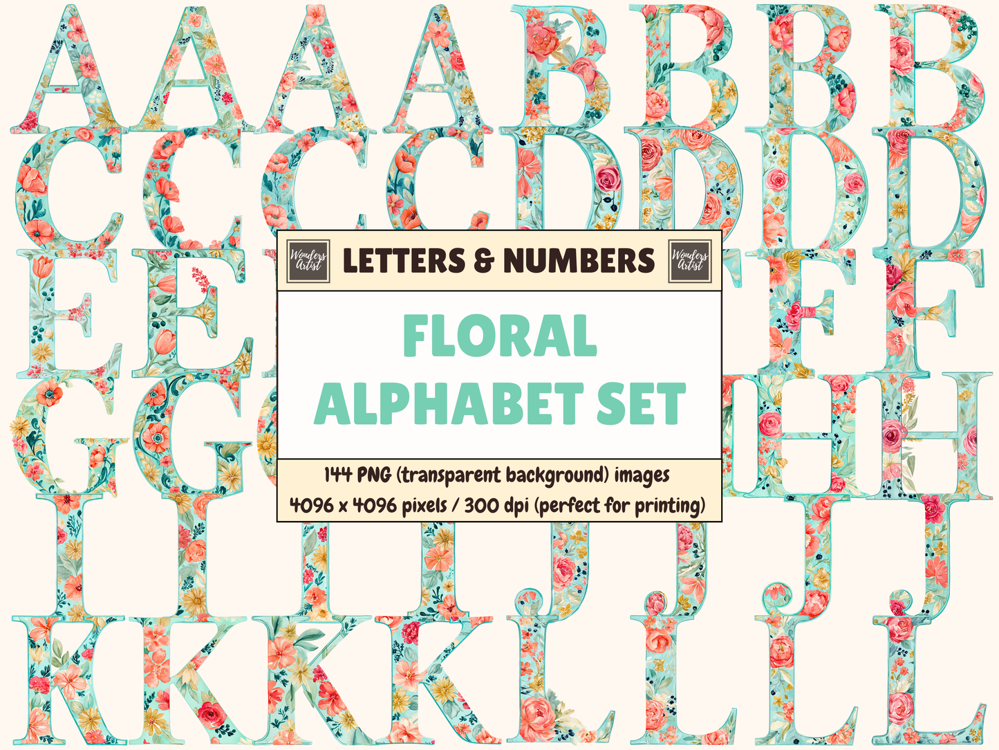 Floral Alphabet & Numbers