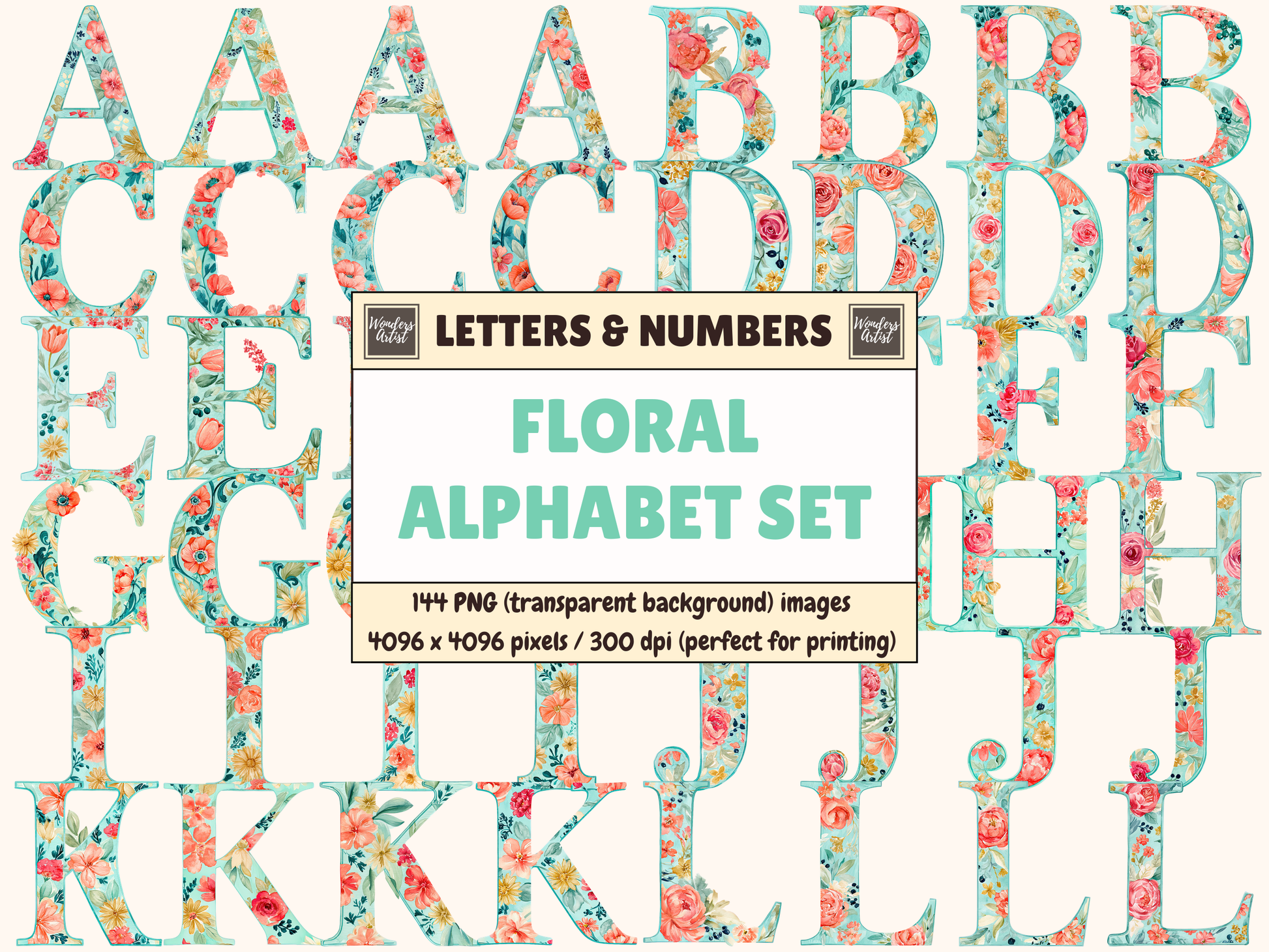 Floral Alphabet & Numbers
