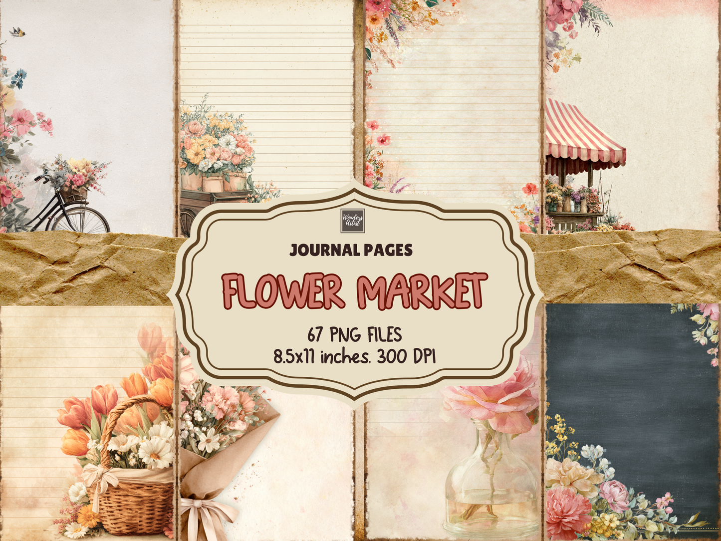 Flower Market Journal Pages