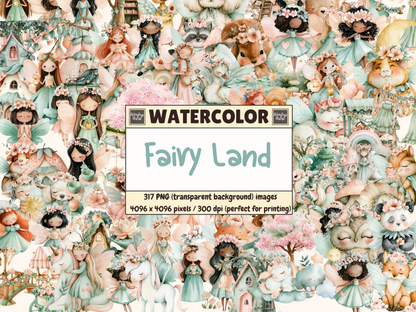 Fairy Land Watercolor Clipart