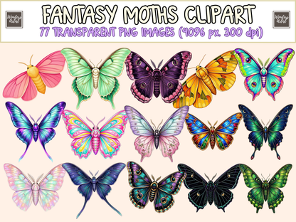 Fantasy Moths Clipart