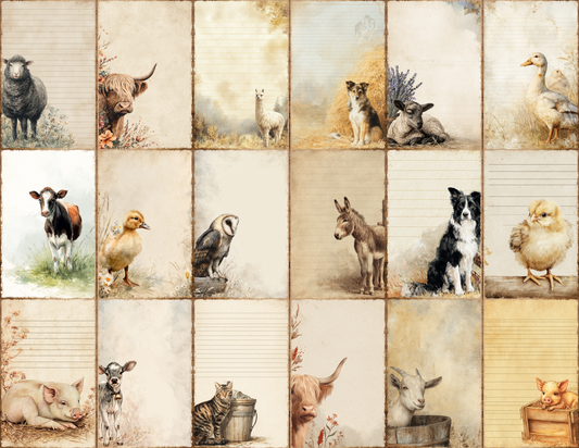 Farmhouse Animals Journal Pages