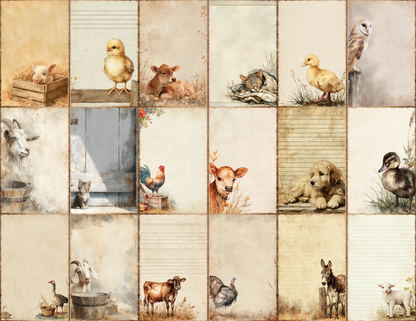 Farmhouse Animals Journal Pages