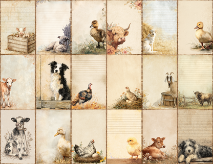 Farmhouse Animals Journal Pages