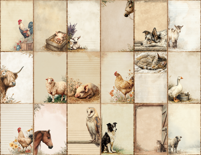Farmhouse Animals Journal Pages