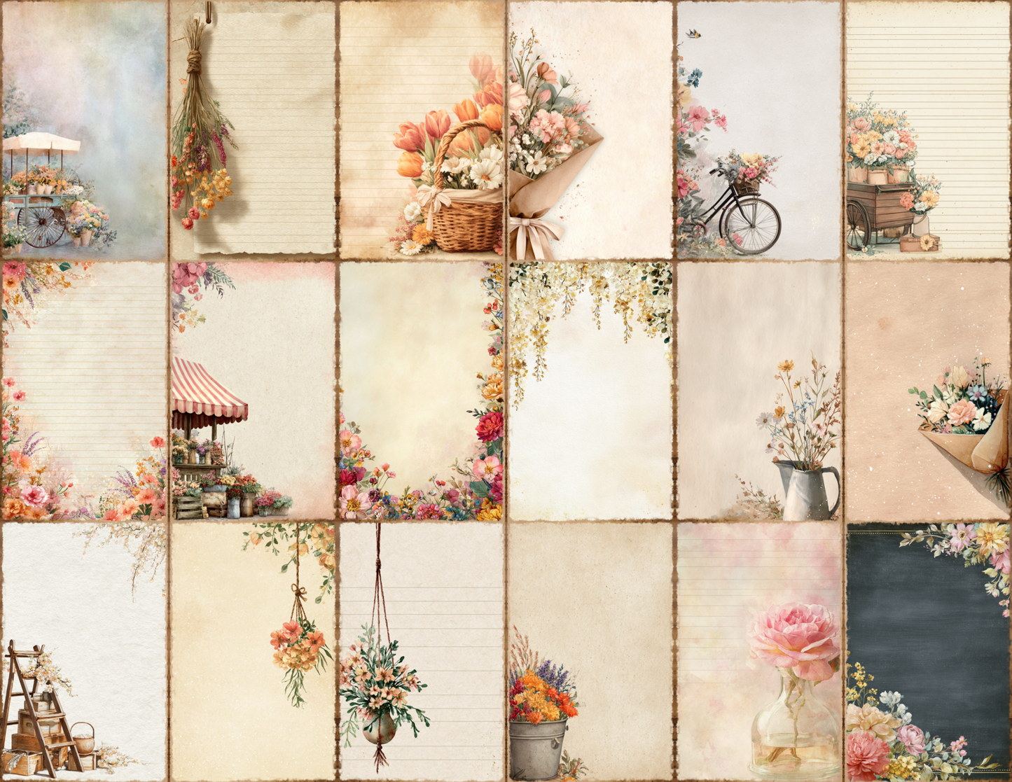 Flower Market Journal Pages