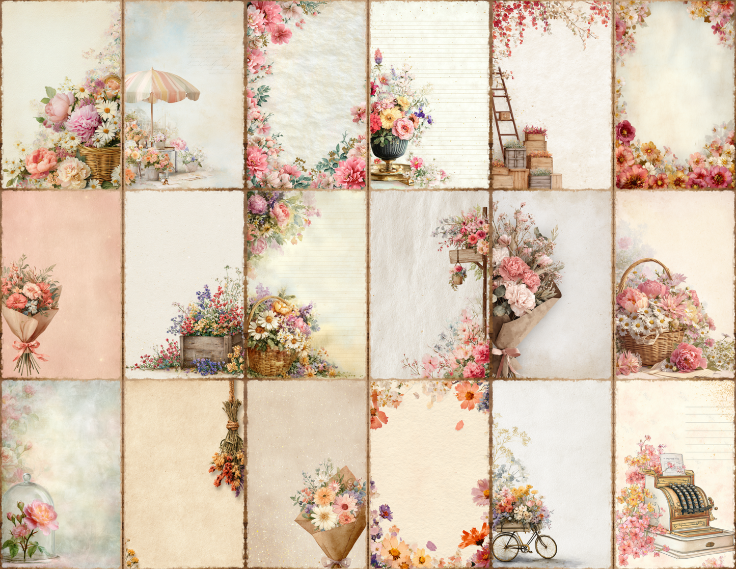 Flower Market Journal Pages