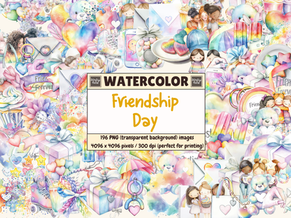 Friendship Day Watercolor Clipart