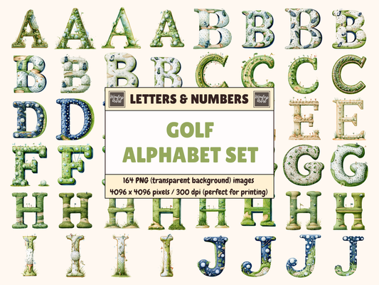 Golf Alphabet & Numbers