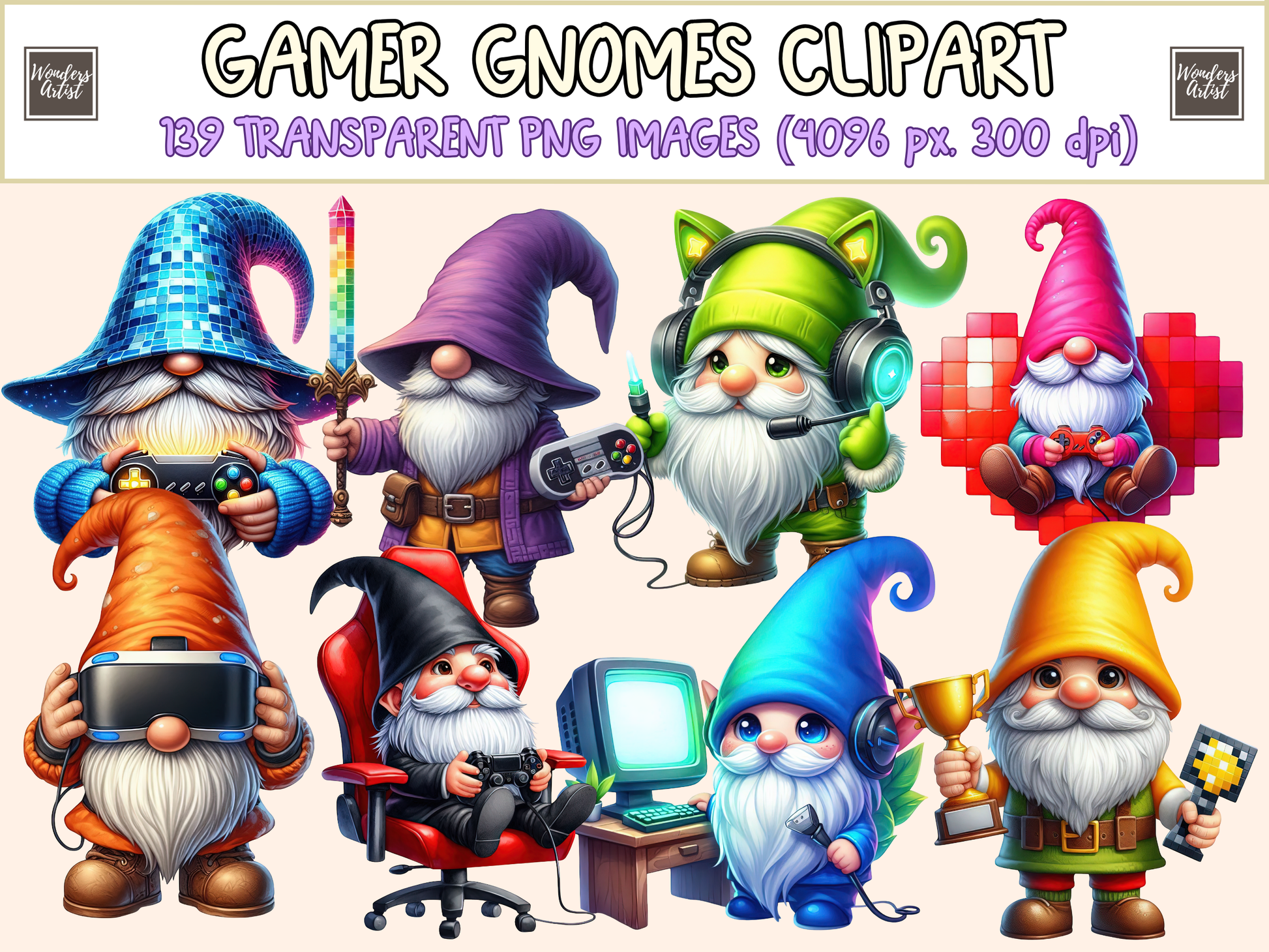 Gamer Gnomes Clipart
