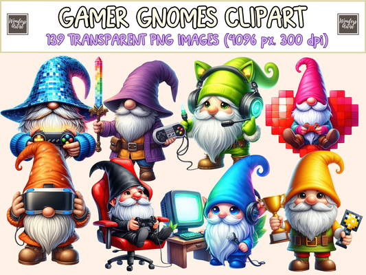 Gamer Gnomes Clipart