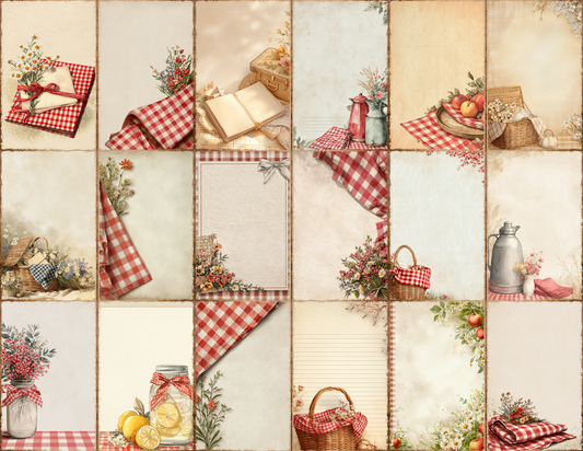 Gingham Picnic Journal Pages