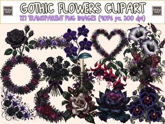 Gothic Flowers Clipart