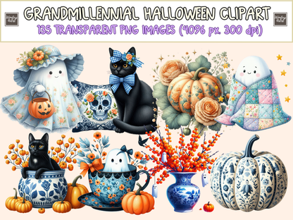 Grandmillennial Halloween Clipart