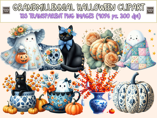Grandmillennial Halloween Clipart