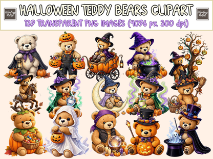 Halloween Teddy Bears Clipart