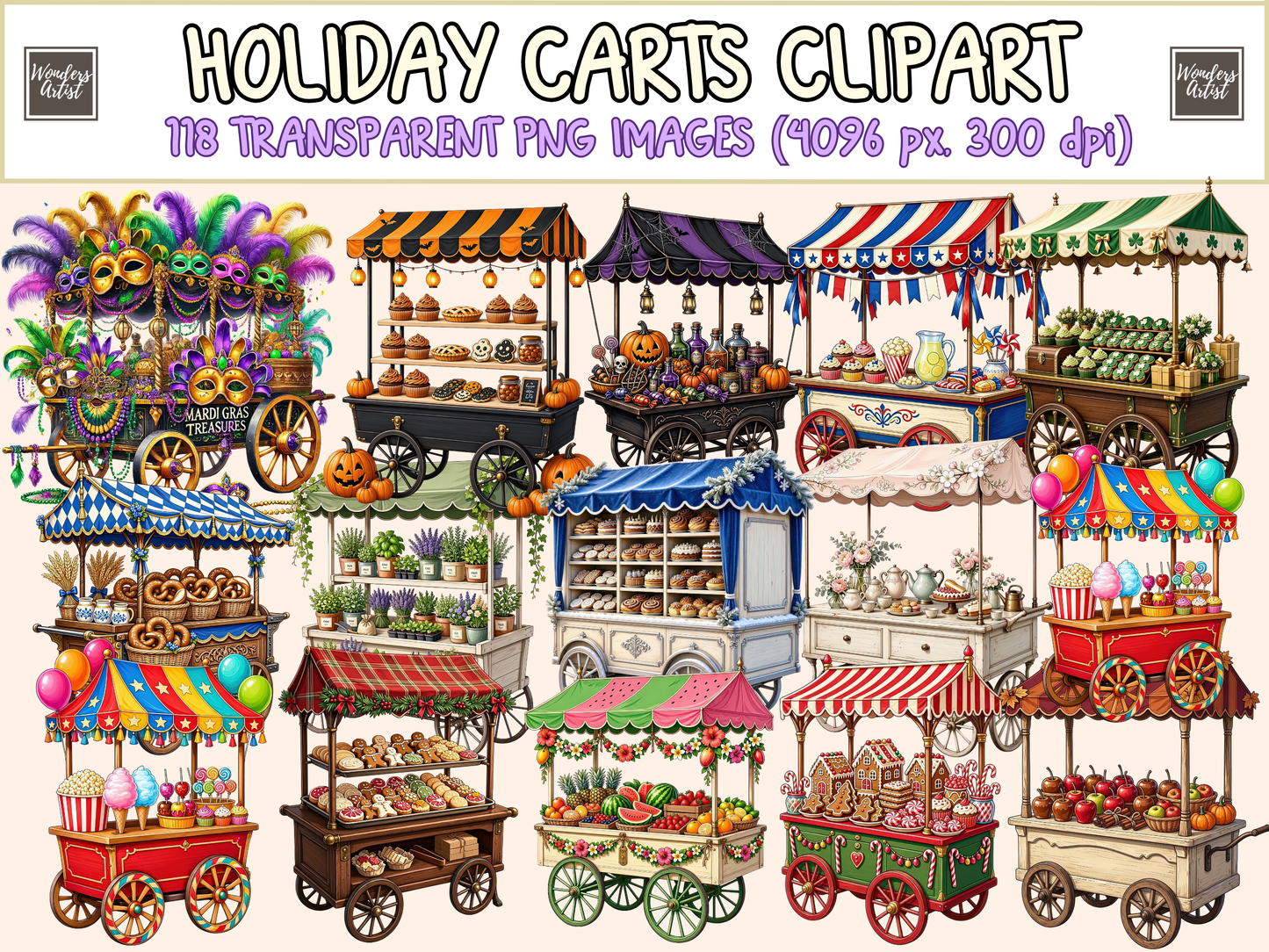 Holiday Carts Clipart