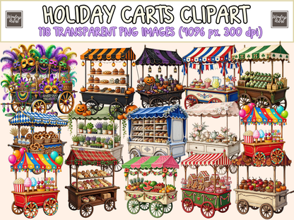Holiday Carts Clipart