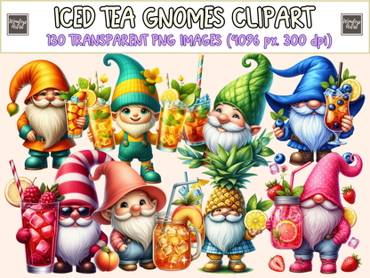 Iced Tea Gnomes Clipart
