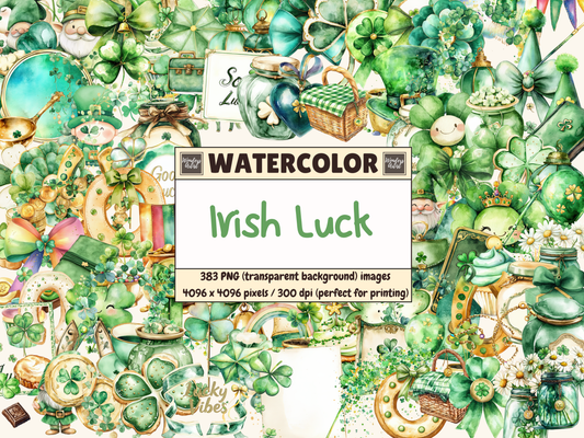 Irish Luck Watercolor Clipart