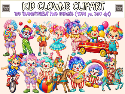 Kid Clowns Clipart