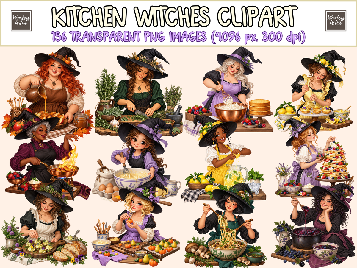 Kitchen Witches Clipart