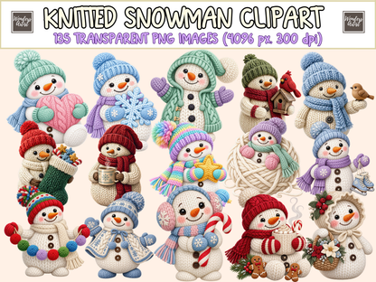Knitted Snowman Clipart