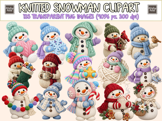 Knitted Snowman Clipart