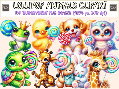 Lollipop Animals Clipart