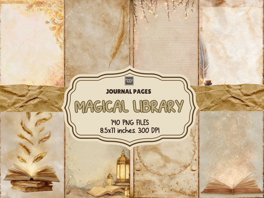 Magical Library Journal Pages