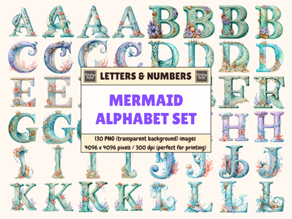 Mermaid Alphabet & Numbers