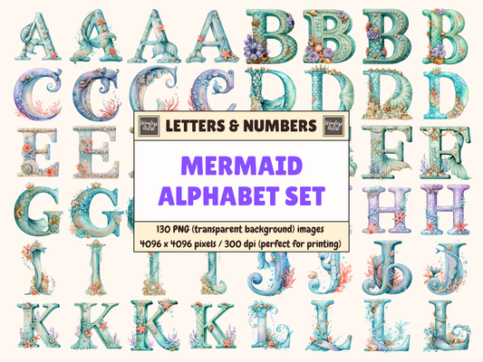 Mermaid Alphabet & Numbers