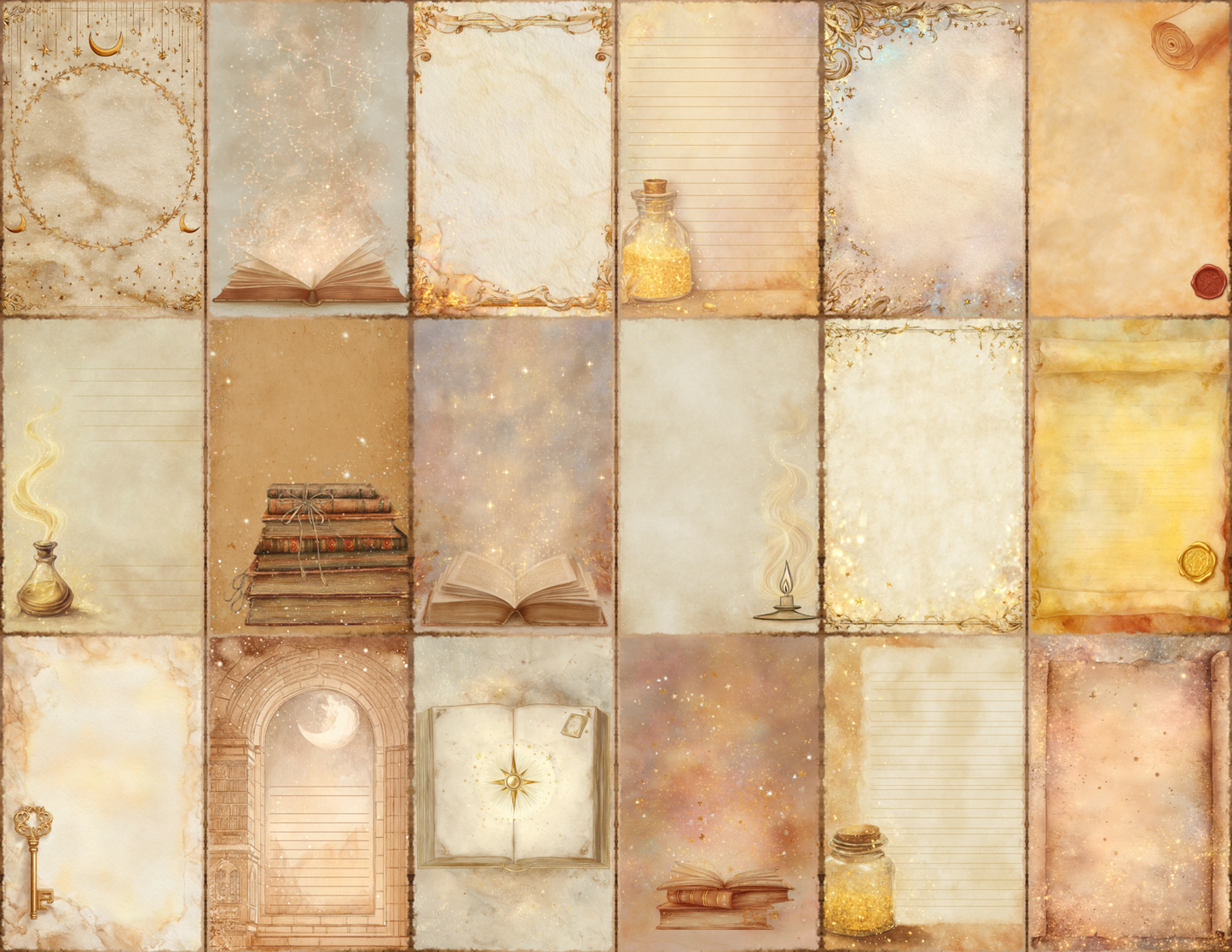 Magical Library Journal Pages