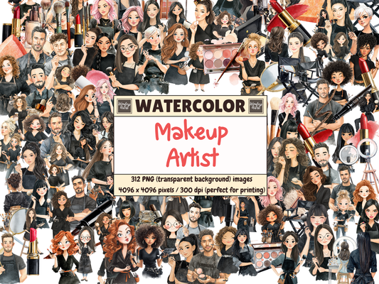 Makeup Artist Watercolor Clipart