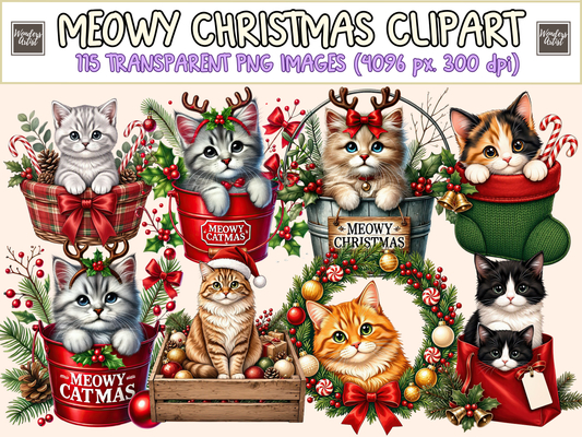 Meowy Christmas Clipart