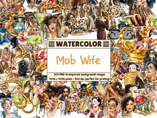 Mob Wife Watercolor Clipart
