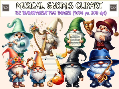 Musical Gnomes Clipart
