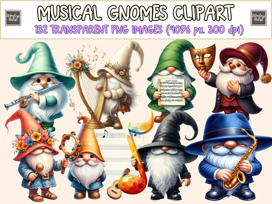 Musical Gnomes Clipart