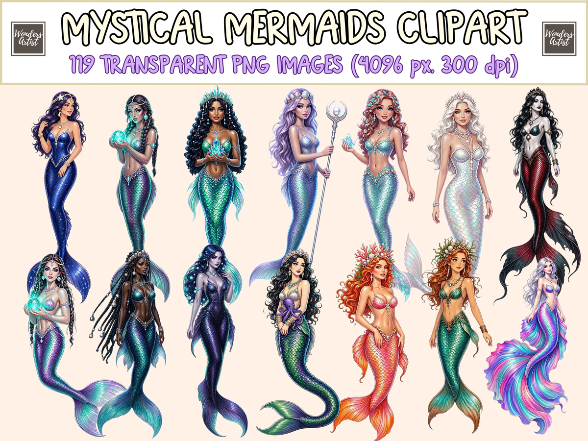 Mystical Mermaids Clipart