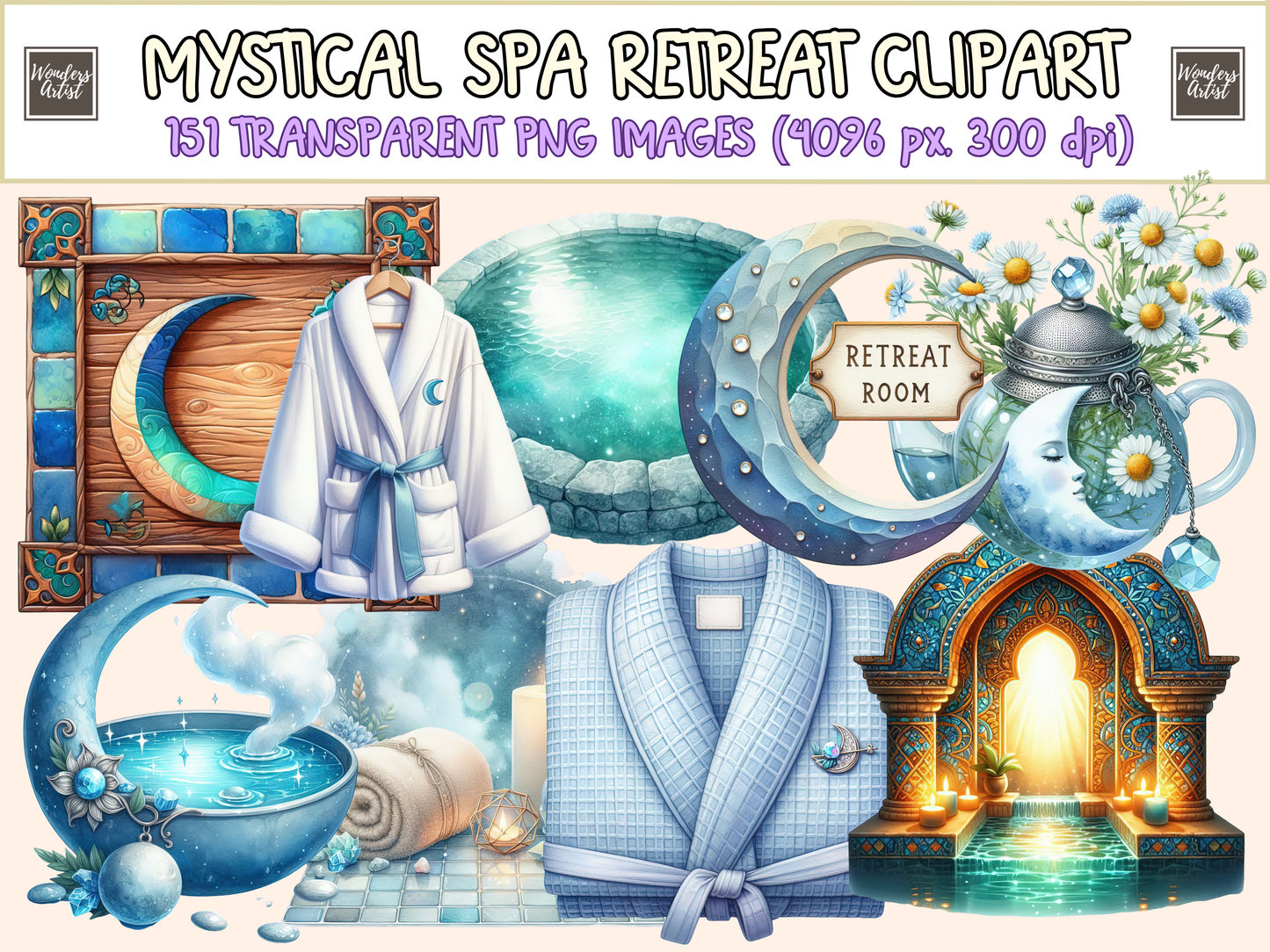Mystical Spa Retreat Clipart