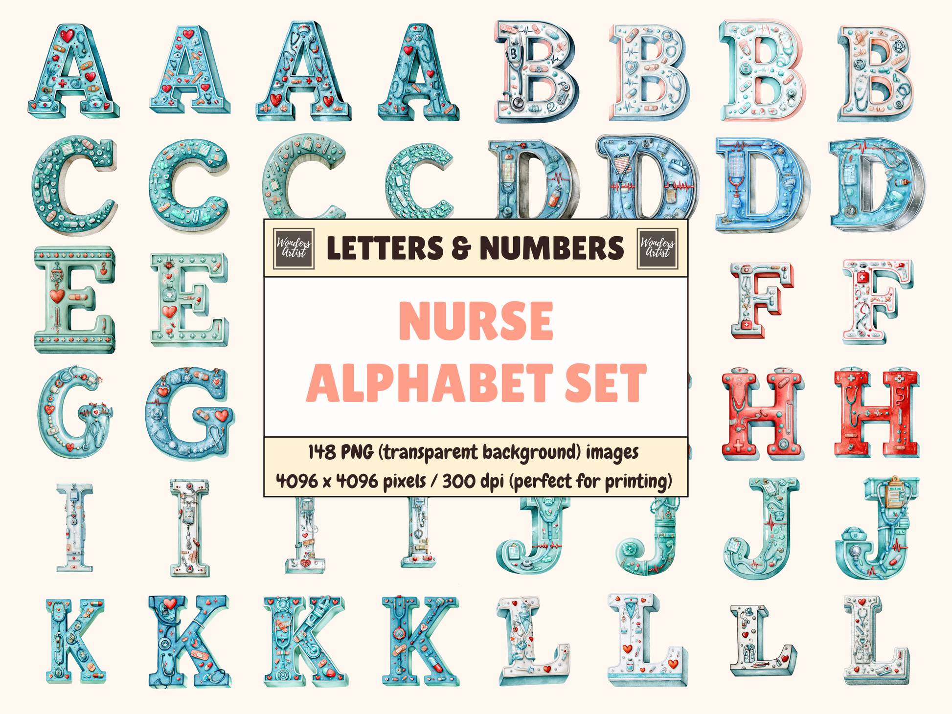 Nurse Alphabet & Numbers