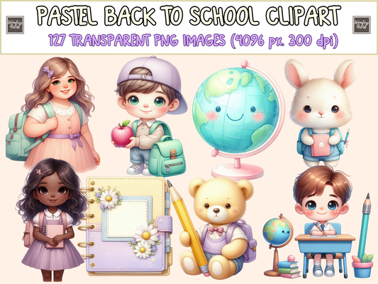 Pastel Back to School Clipart